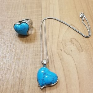 2.PC ROCHET STAINLESS STEEL TURQUOISE HOWLITE STON